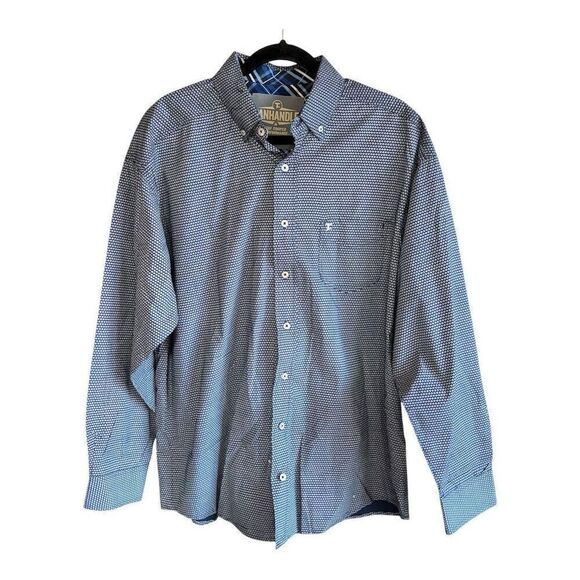 Panhandle Tuf Cooper Men's Geometric Blue Long Sleeve Shirt Size L - Picture 1 of 6